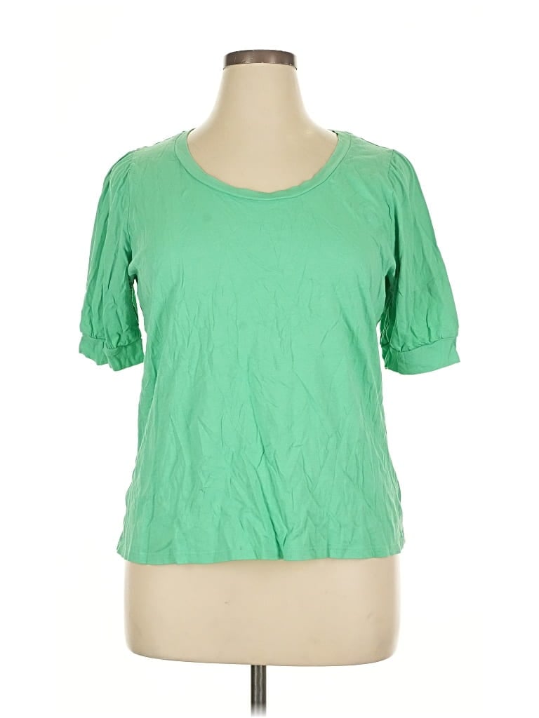 Pre-owned Time And Tru Short Sleeve T-shirt In Green