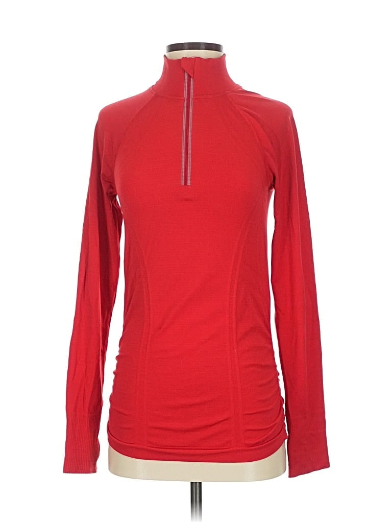 Pre-owned Athleta Long Sleeve T-shirt In Red