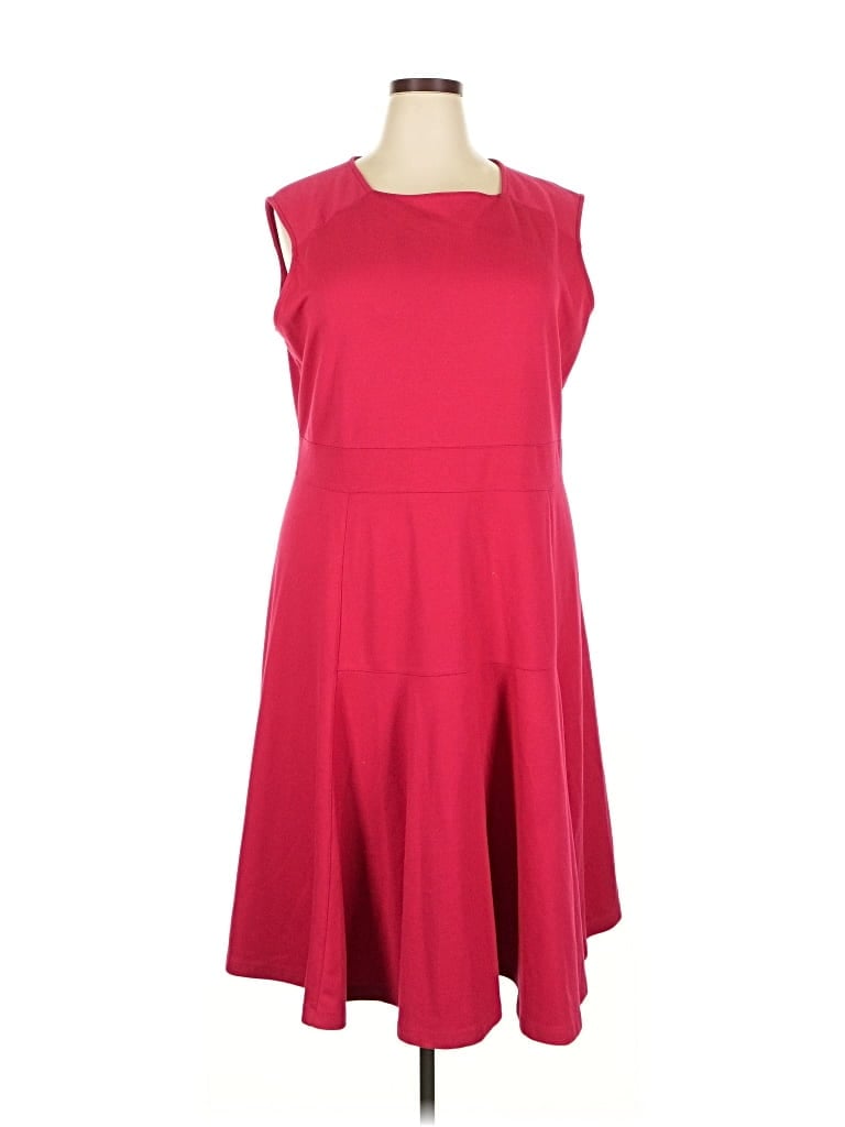 Pre-owned Lands' End Casual Dress In Red