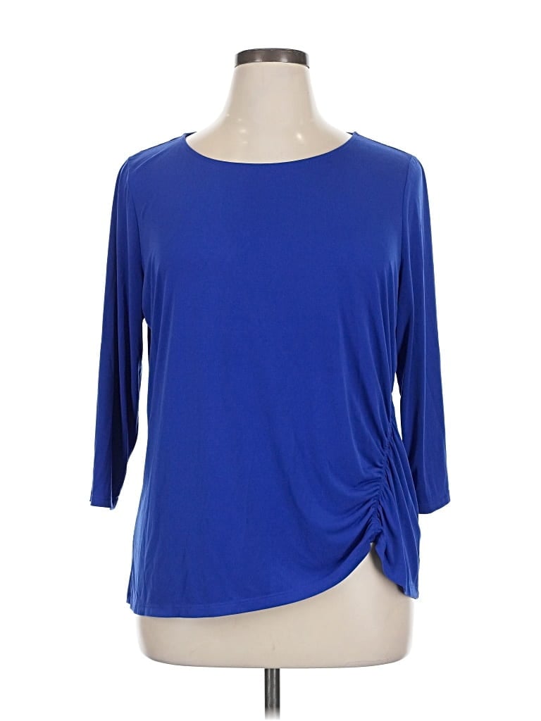 Pre-owned Croft & Barrow 3/4 Sleeve T-shirt In Blue