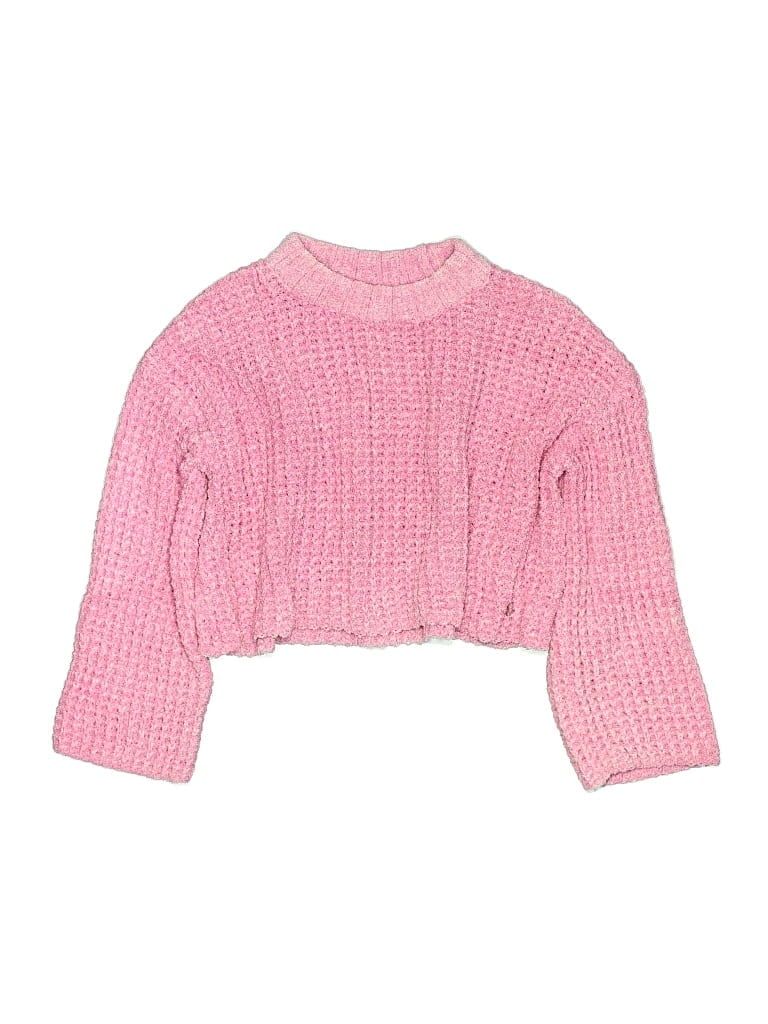 Pre-owned Justice Kids' Pullover Sweater In Pink
