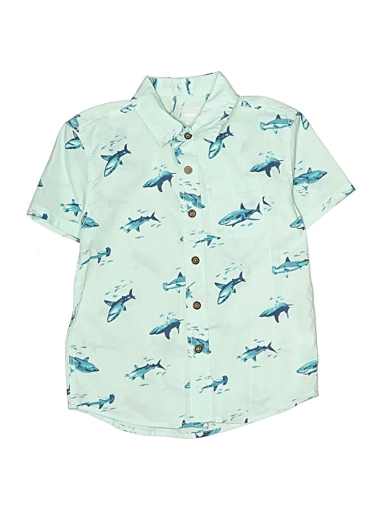 Pre-owned Sonoma Goods For Life Kids' Short Sleeve Button Down Shirt In Blue