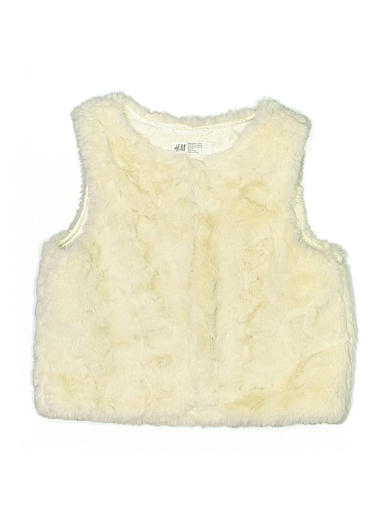 Pre-owned H&m Kids' Faux Fur Vest In White