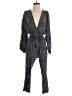 NAT by Natalie Martin Chevron-herringbone Gray Black Jumpsuit Size S - photo 1