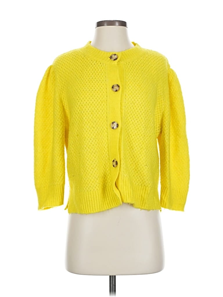 Pre-owned Zara Cardigan Sweater In Yellow