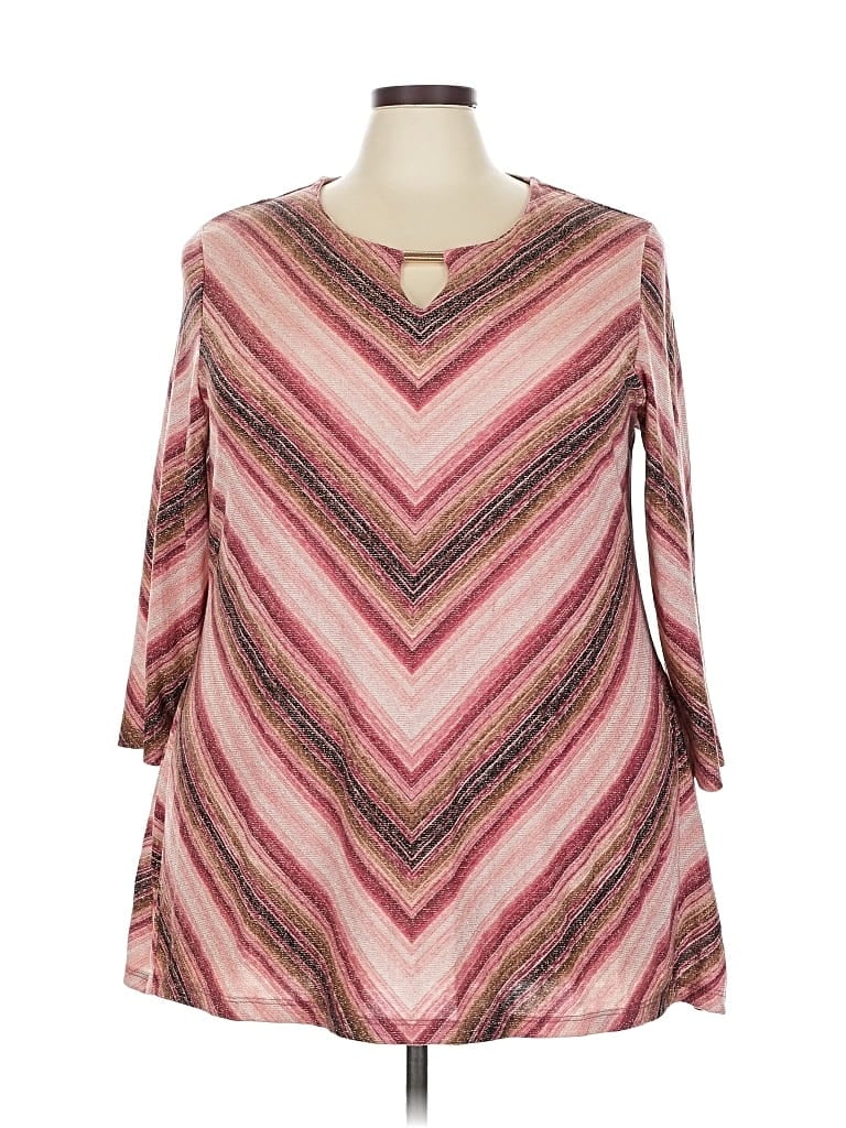 Pre-owned Jm Collection Long Sleeve Blouse In Pink