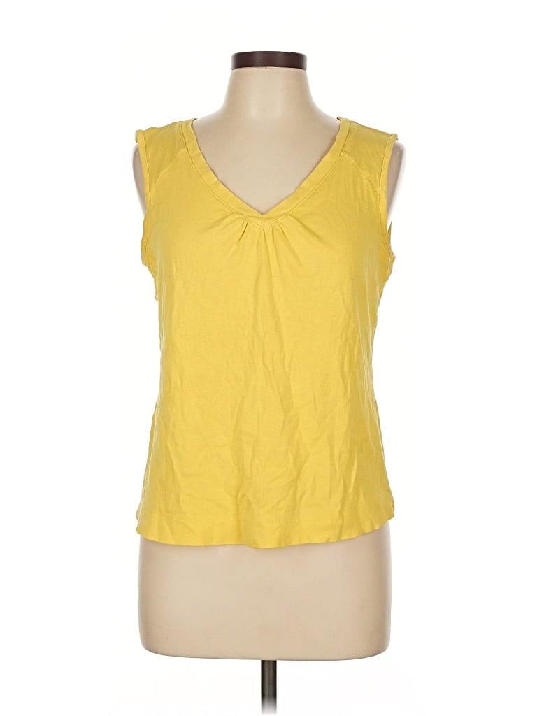 Pre-owned Christopher & Banks Sleeveless T-shirt In Yellow