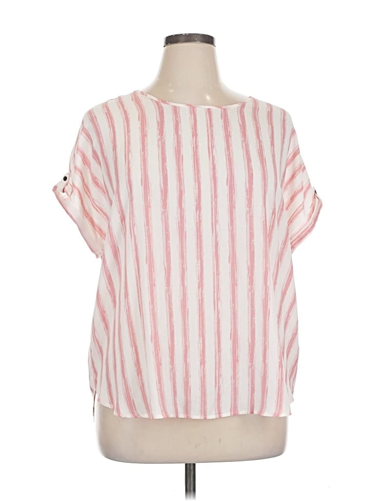Maurices Short Sleeve Blouse In Pink