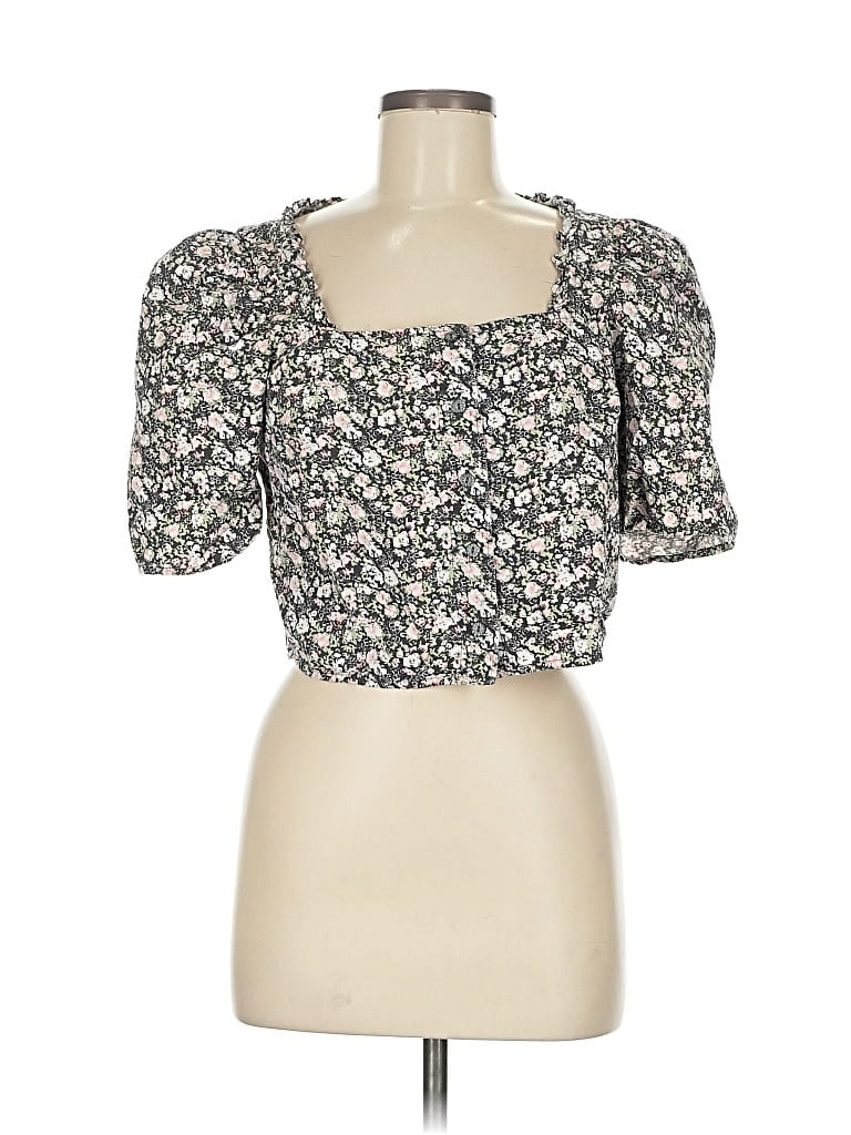 Pre-owned Levi's Short Sleeve Top Black Sweetheart Neckline Tops