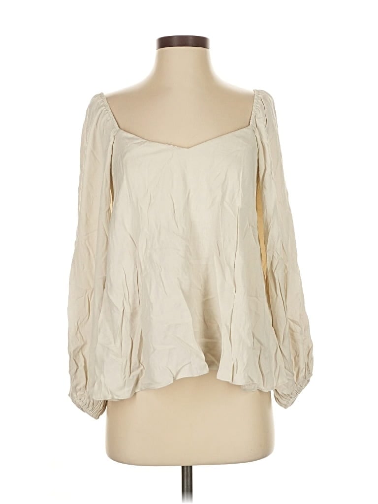 Pre-owned Pomander Place 3/4 Sleeve Blouse In White