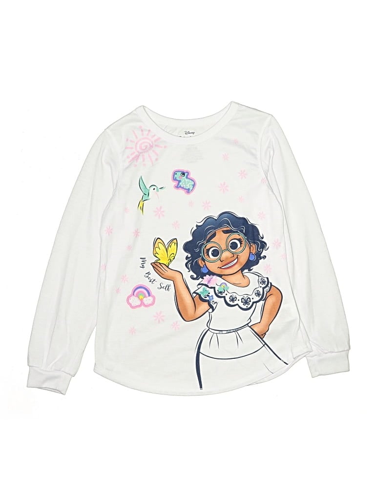 Pre-owned Disney Kids' Long Sleeve T-shirt In White