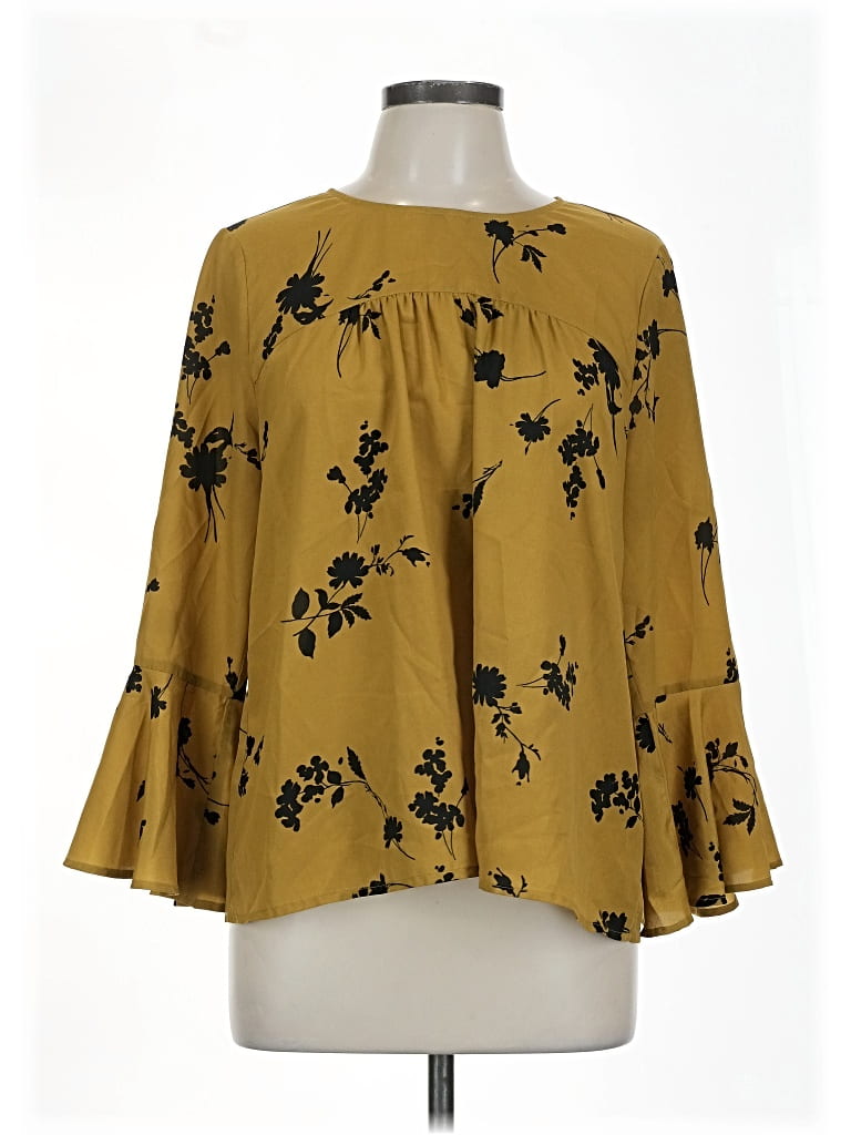 Pre-owned Joie 3/4 Sleeve Blouse In Gold