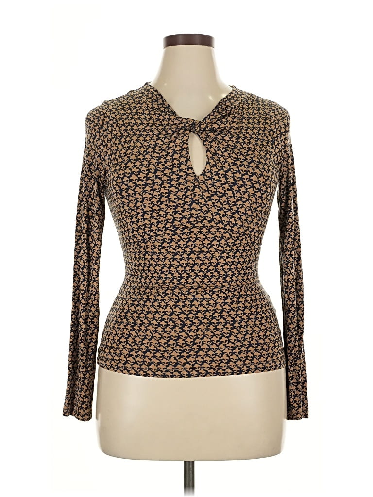 Pre-owned Boden Long Sleeve Polo Shirt In Brown