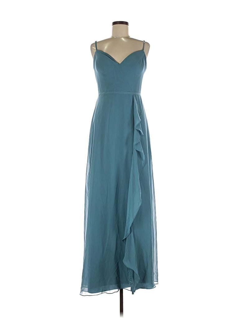 Pre-owned Azazie Cocktail Dress In Blue