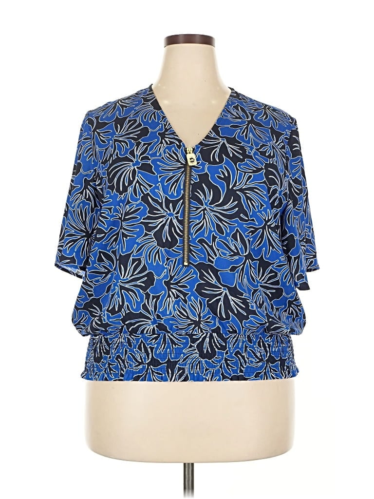 Pre-owned Michael Michael Kors Short Sleeve Blouse In Blue
