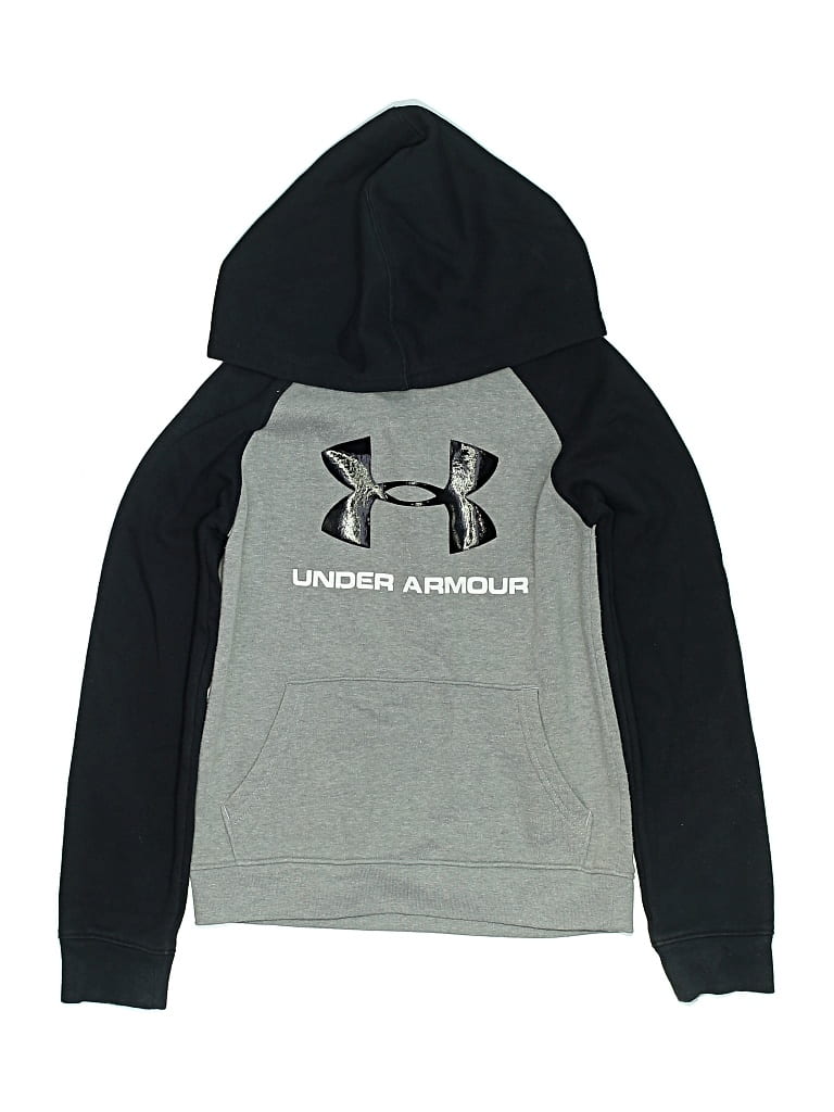 Pre-owned Under Armour Kids' Pullover Hoodie In Gray