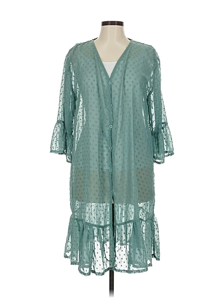 Pre-owned Assorted Brands Cardigan Sweater In Green