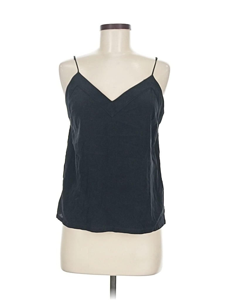 Pre-owned Cuyana Sleeveless Silk Top Black Halter Neckline Tops