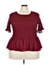 Torrid 100% Polyester Burgundy 3/4 Sleeve Blouse Size 3X Plus (3) - photo 1