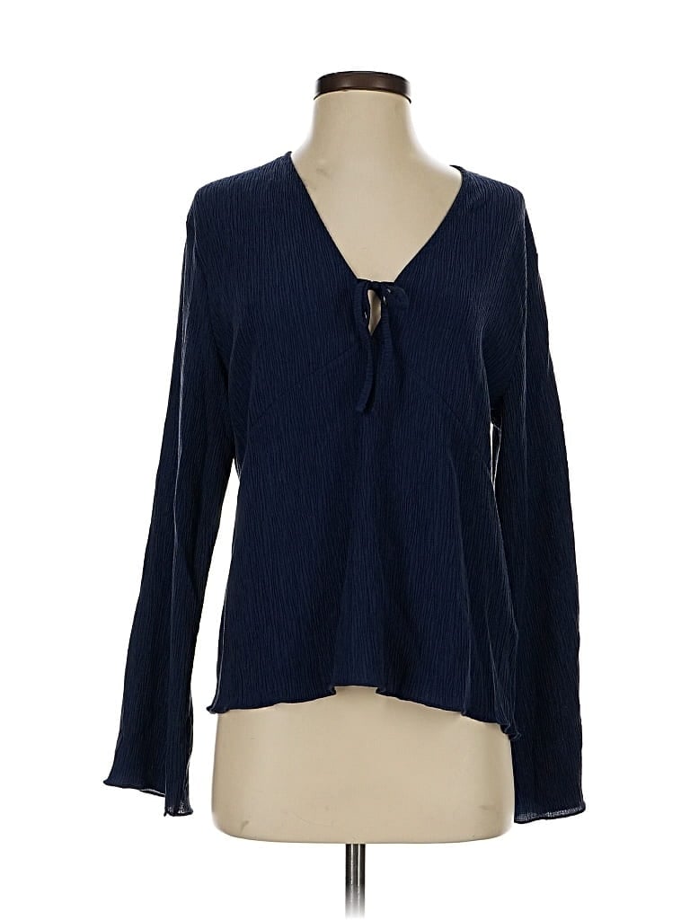 Pre-owned Everlane Long Sleeve Blouse In Blue