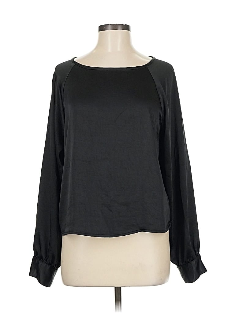 Pre-owned Gap Long Sleeve Blouse In Black