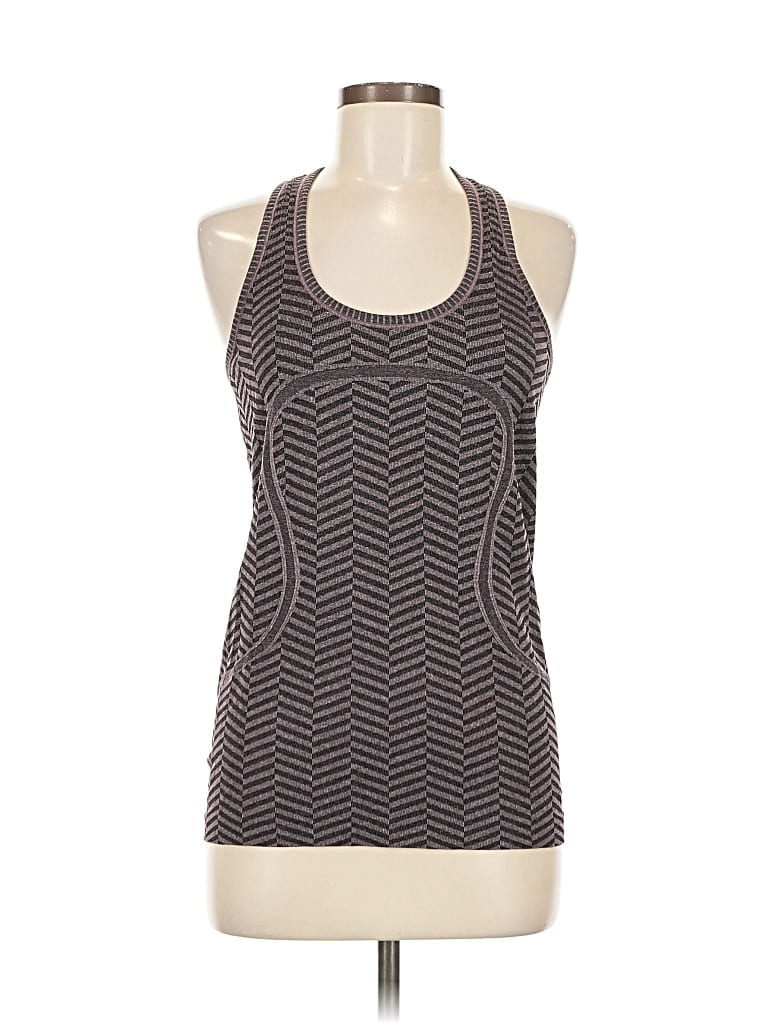 Pre-owned Lululemon Athletica Tank Top Gray Halter Neckline Tops