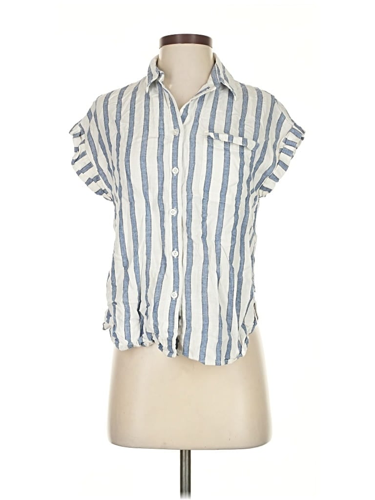 Pre-owned Pendleton Short Sleeve Blouse In Blue