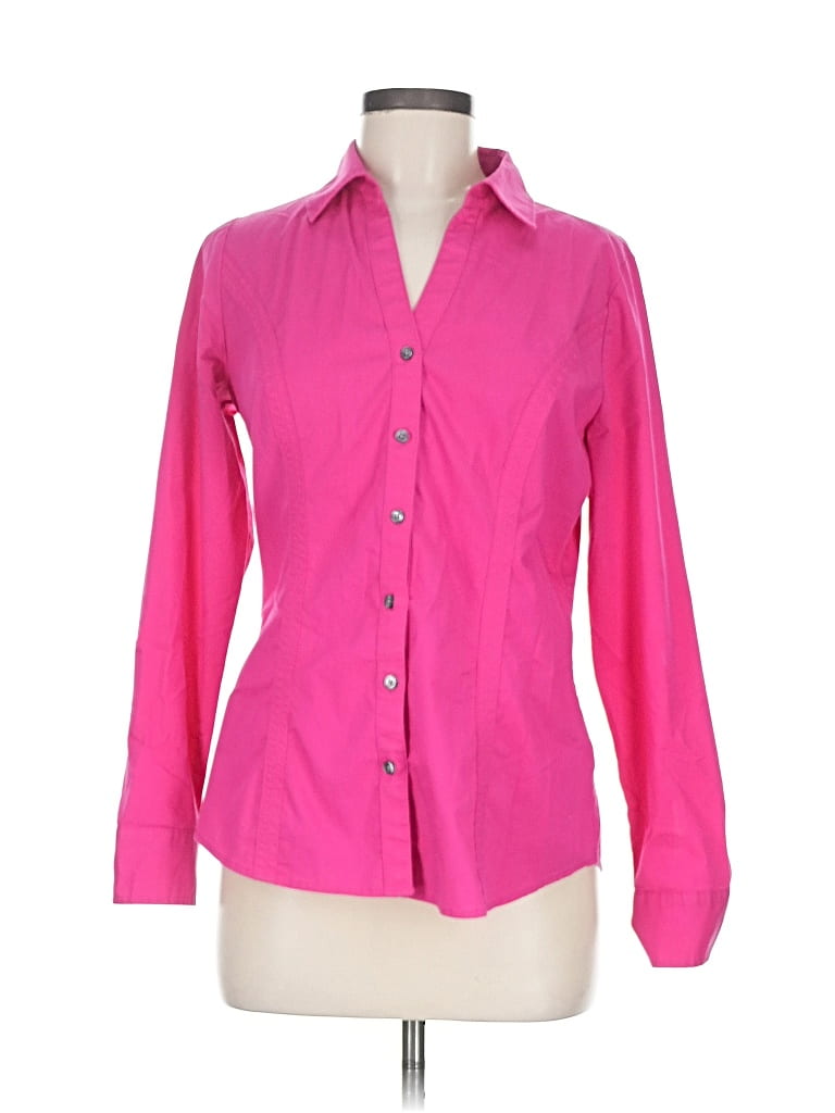 Pre-owned Express Outlet Long Sleeve Blouse In Pink