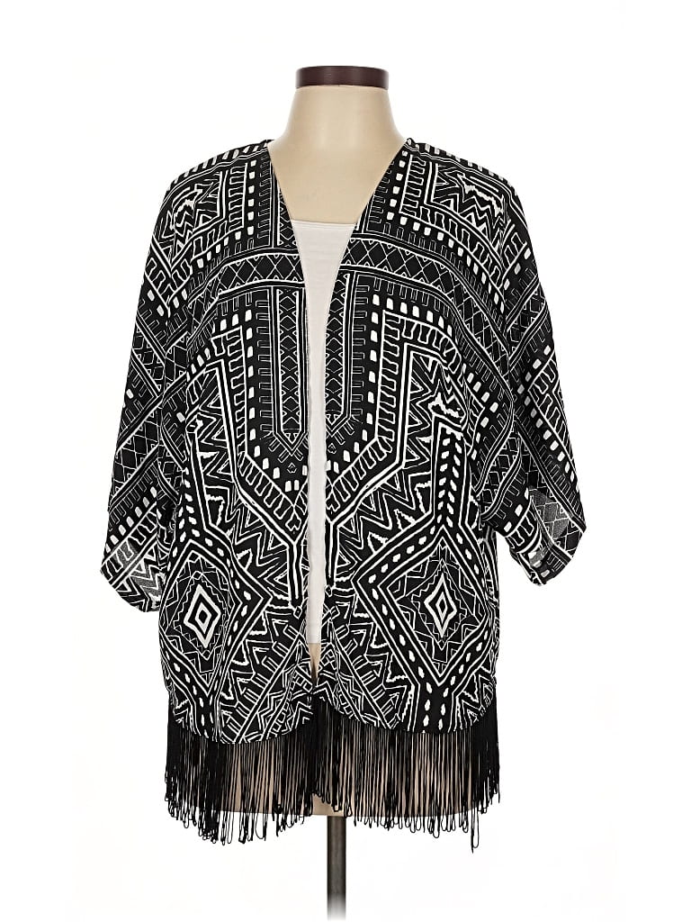 Pre-owned Inc International Concepts Kimono In Black