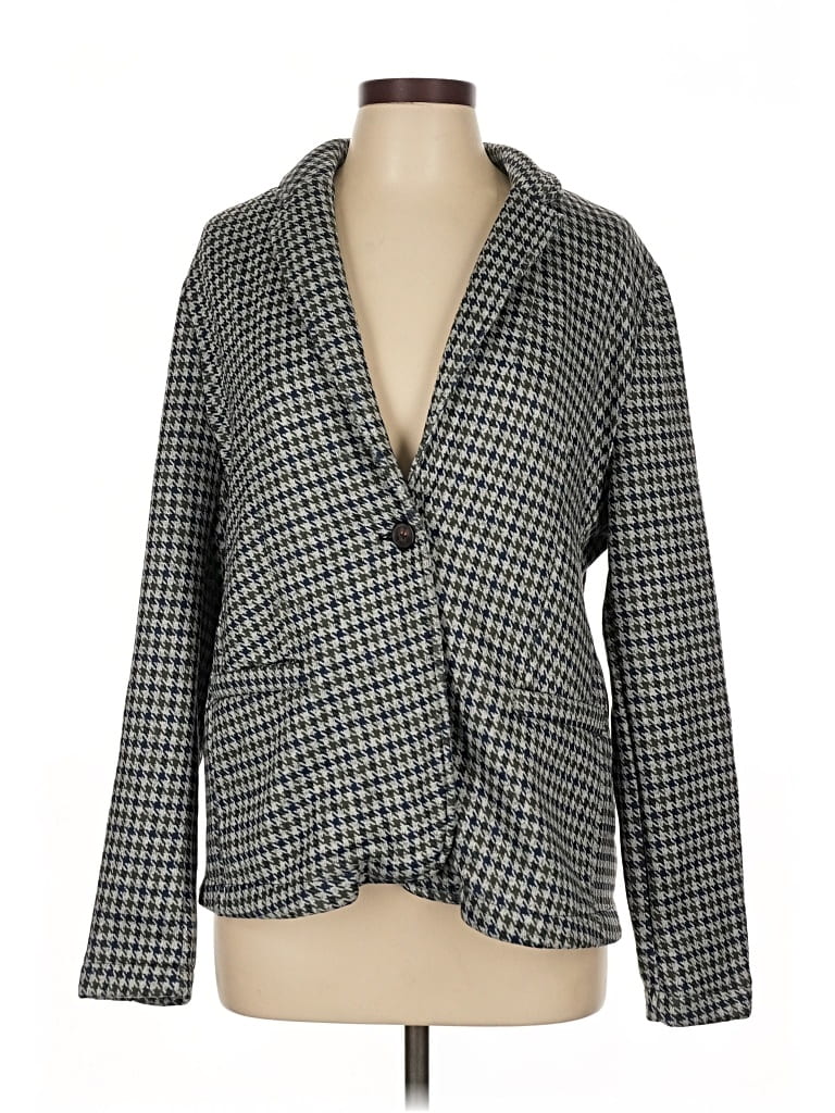 Pre-owned Lands' End Blazer Jacket In Gray