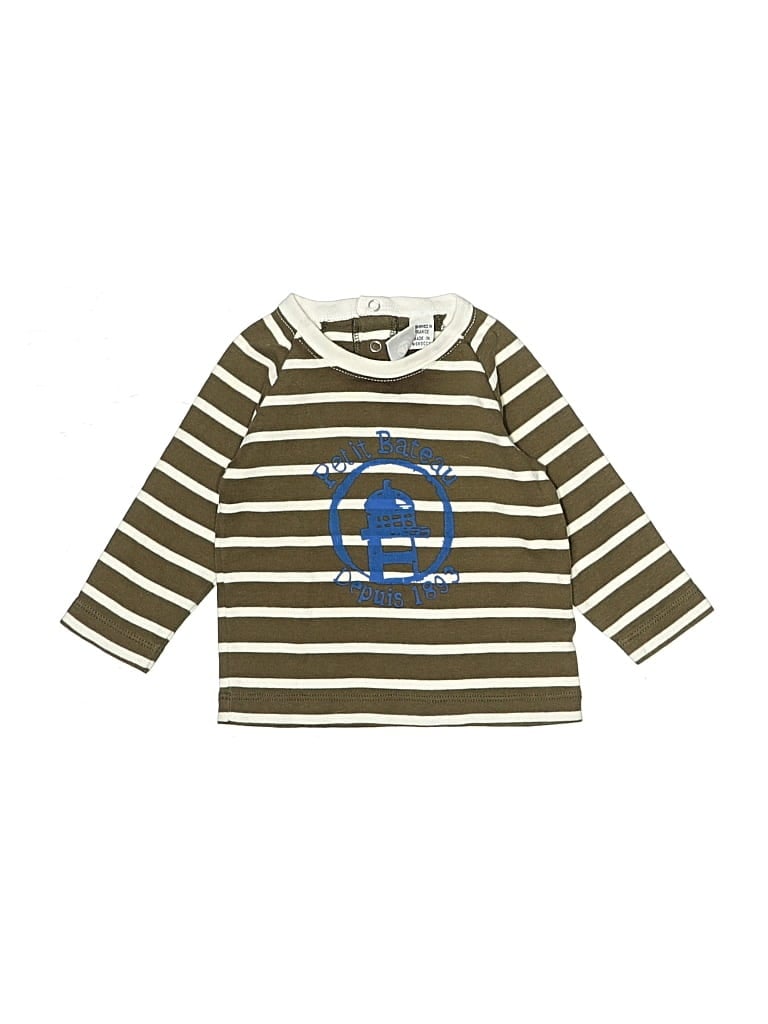 Pre-owned Petit Bateau Babies' Long Sleeve T-shirt In Brown