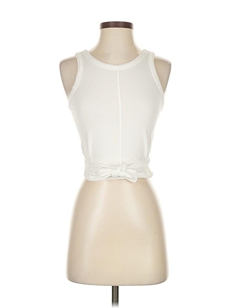 Pre-owned Lululemon Athletica Tank Top Ivory Halter Neckline Tops In White