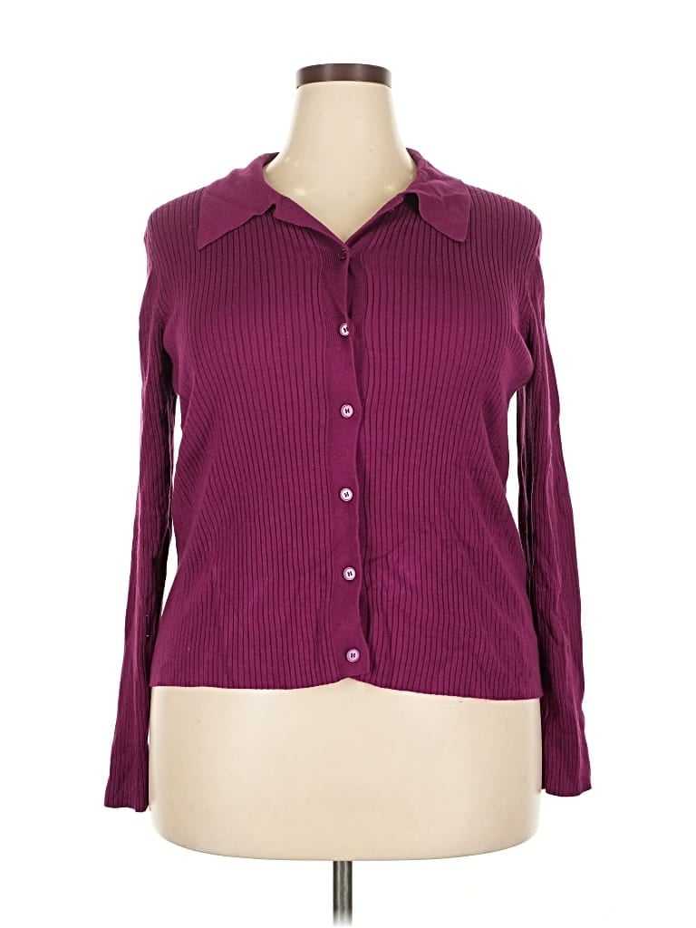 Pre-owned Nine West Cardigan Sweater In Purple