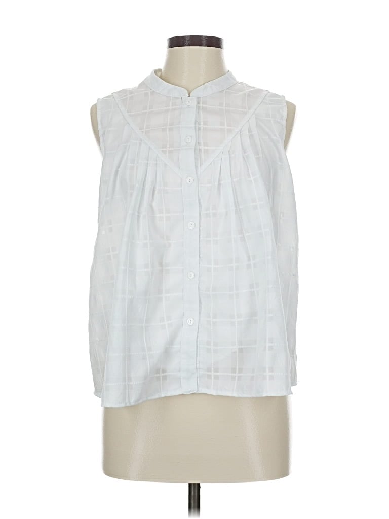 Pre-owned Current Air Sleeveless Button Down Shirt In White