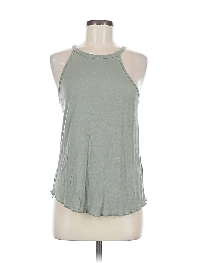 Pre-owned Abercrombie & Fitch Tank Top Green Halter Neckline Tops
