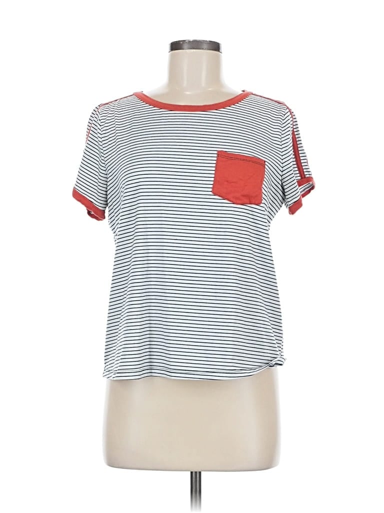 Pre-owned Hem & Thread Short Sleeve Top Gray Crew Neck Tops