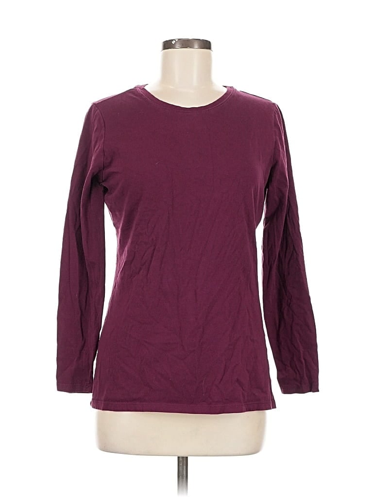 Pre-owned Butter Super Soft Long Sleeve T-shirt In Burgundy