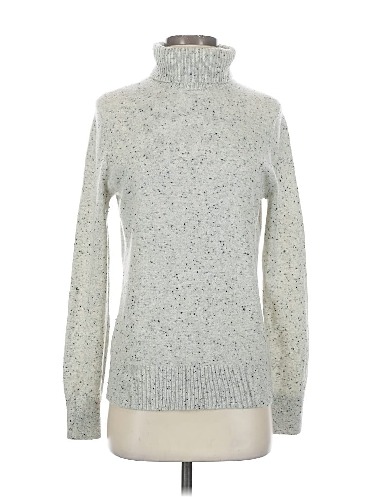 Pre-owned Lands' End Cashmere Pullover Sweater In Silver