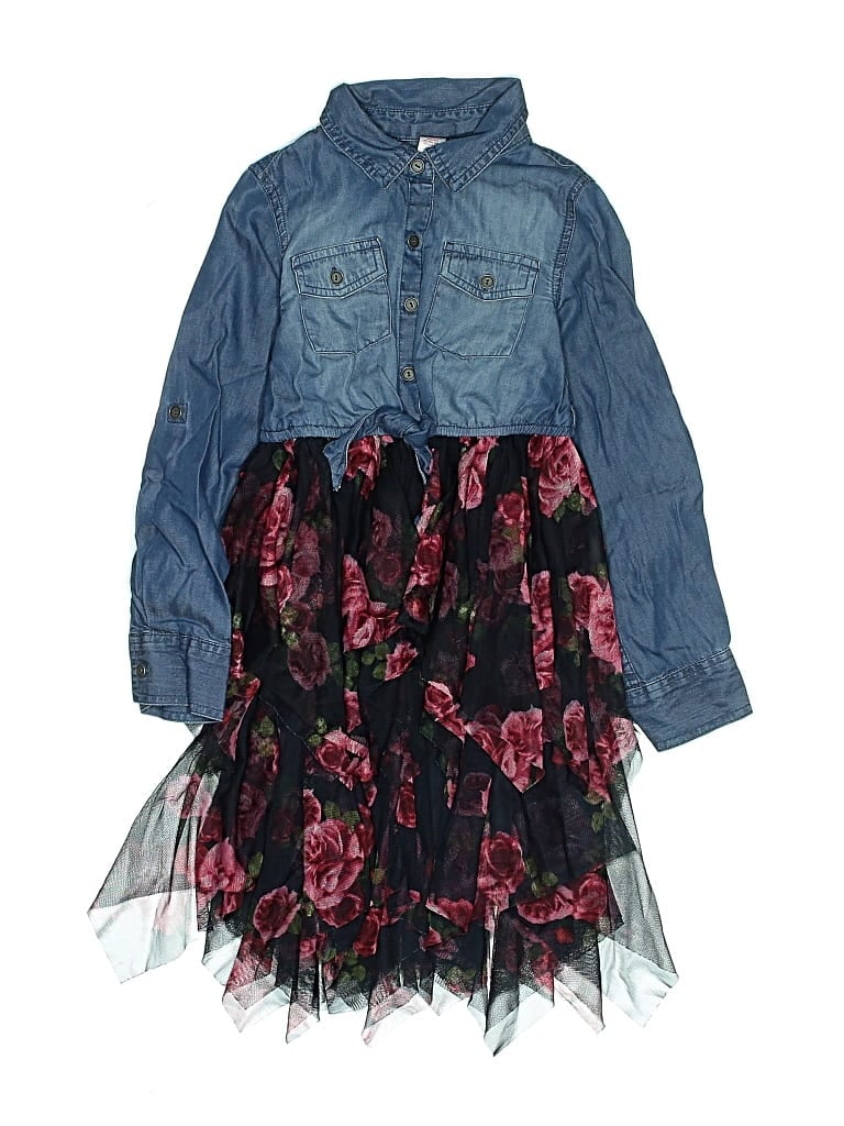 Pre-owned Justice Kids' Dress In Blue