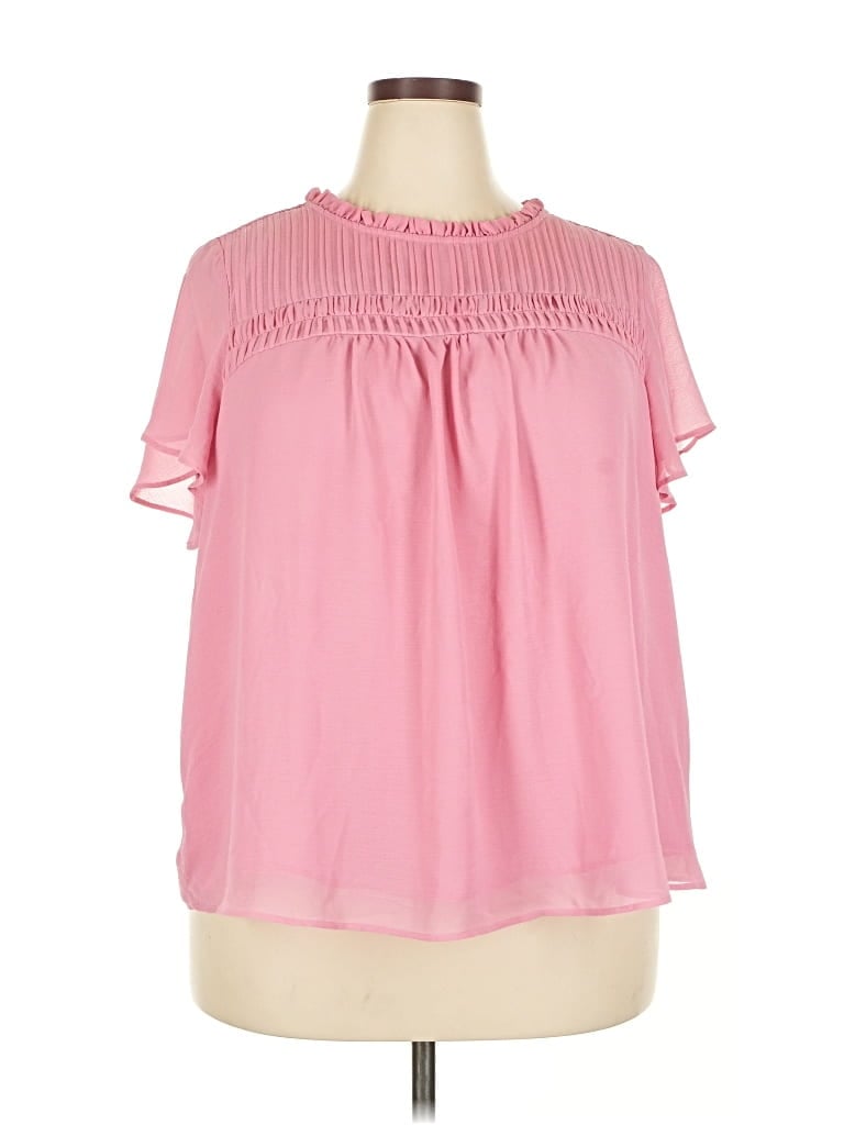 Pre-owned Torrid Short Sleeve Blouse In Pink