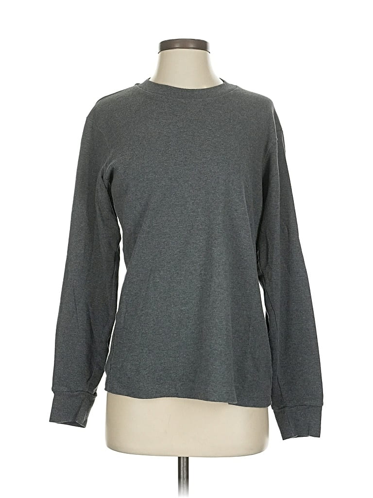Pre-owned Uniqlo Long Sleeve T-shirt In Gray