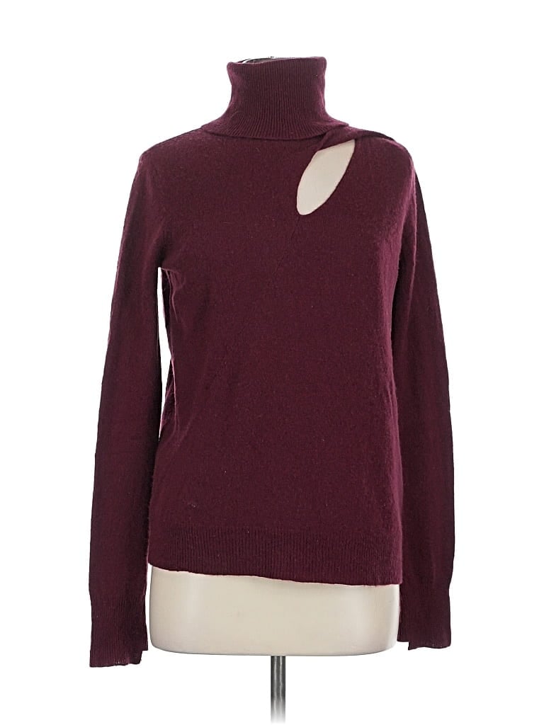 Pre-owned A.l.c Long Sleeve Top Burgundy Turtleneck Tops