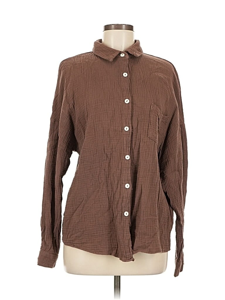Pre-owned Automet Long Sleeve Button Down Shirt In Brown