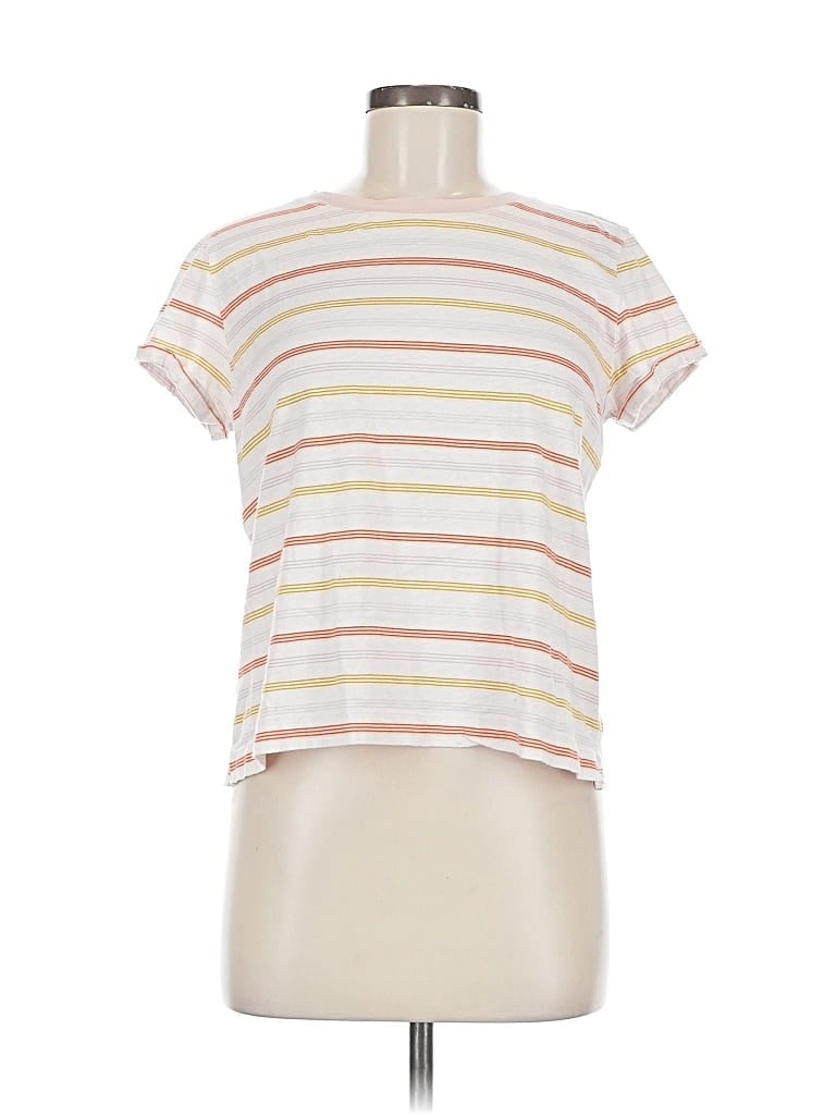Pre-owned Ann Taylor Loft Short Sleeve T-shirt In White