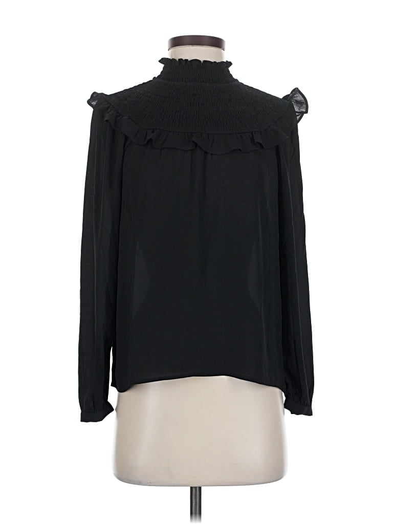 Pre-owned Ann Taylor Loft Long Sleeve Blouse In Black