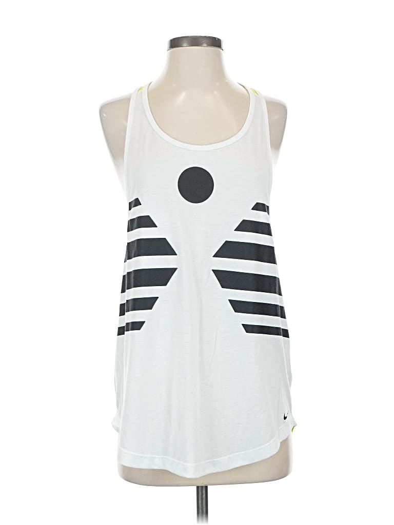 Pre-owned Nike Tank Top White Halter Neckline Tops