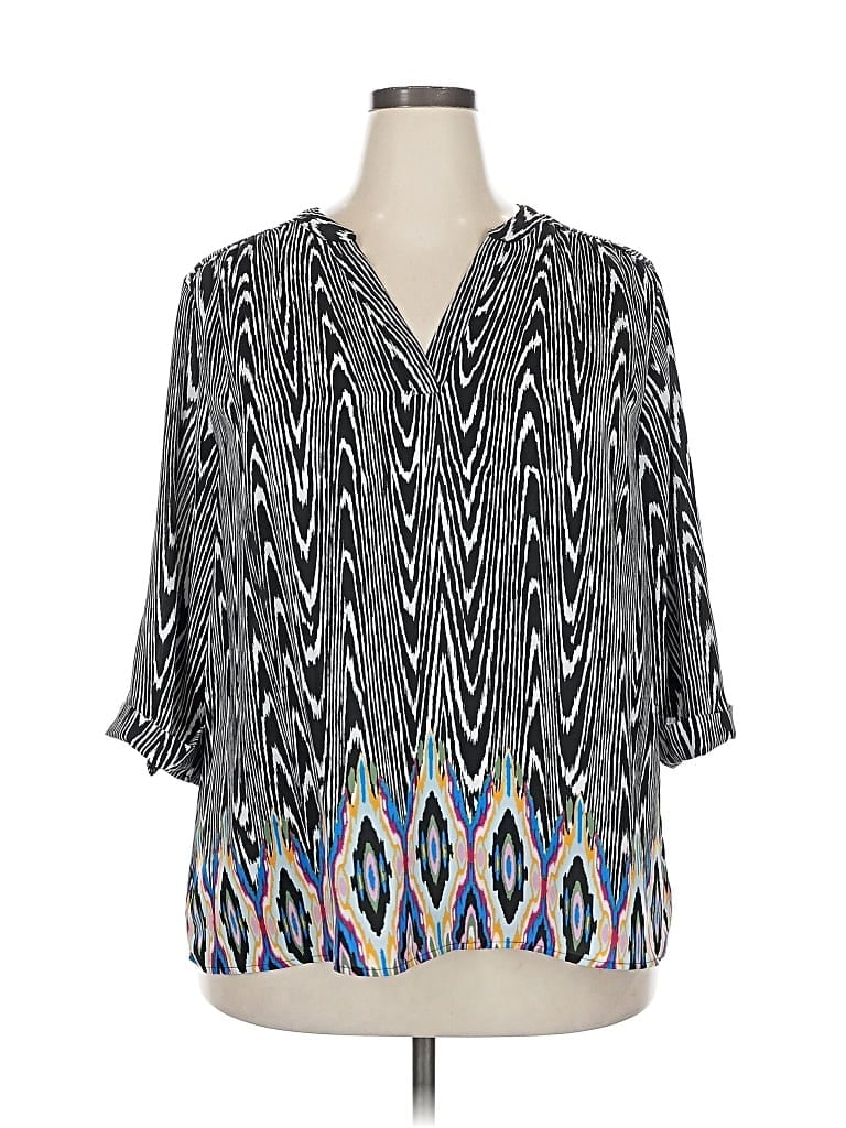 Pre-owned New Directions 3/4 Sleeve Blouse In Gray