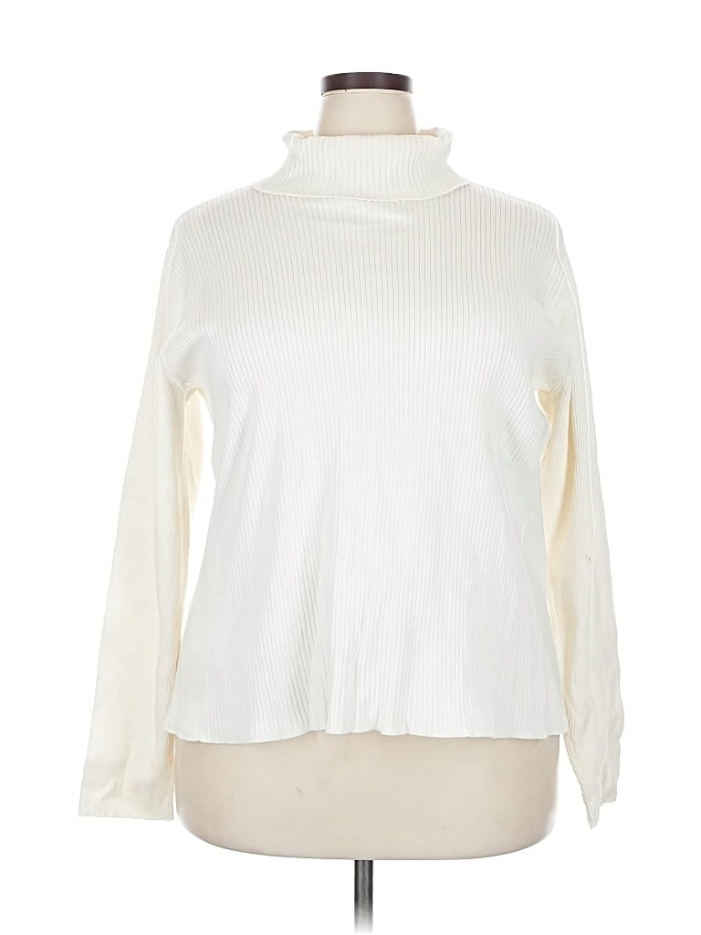 Pre-owned Coldwater Creek Turtleneck Sweater In White