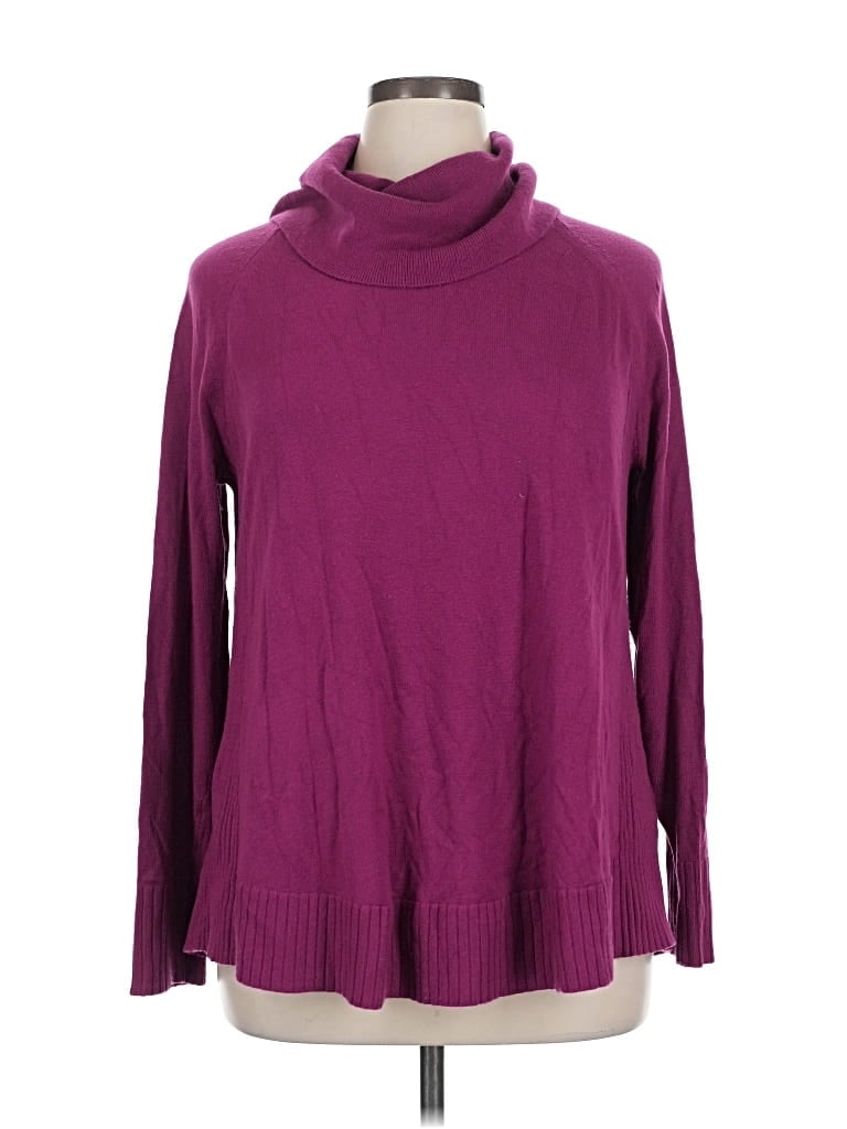 Pre-owned Ann Taylor Loft Turtleneck Sweater In Purple