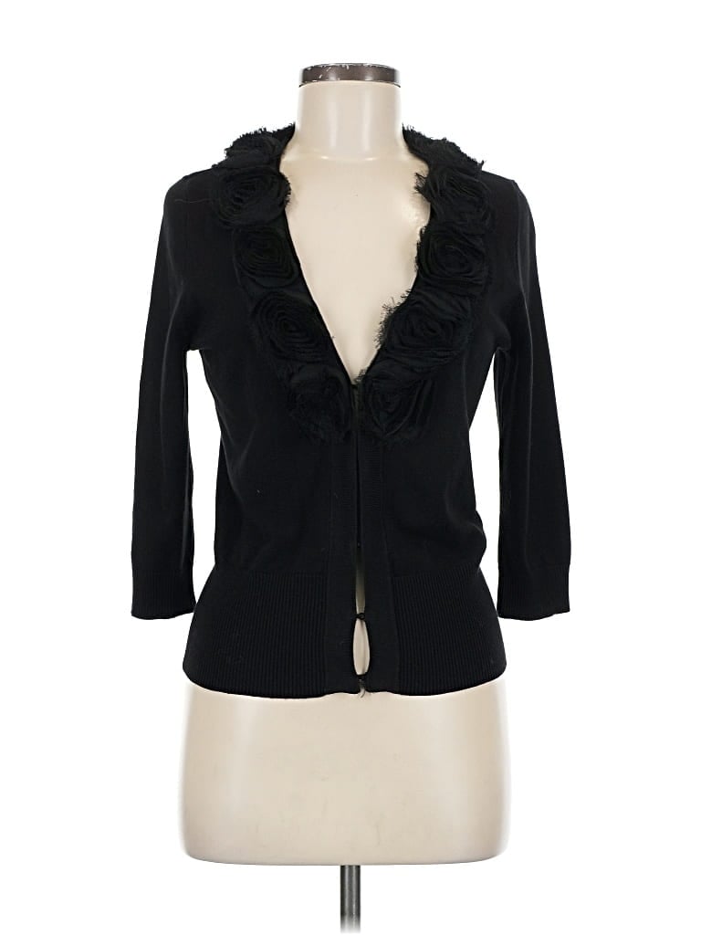 Pre-owned Caché Cardigan Sweater In Black